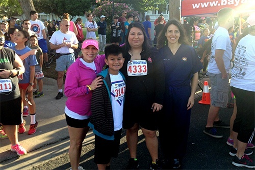 Getting ready for our CASA 5K Run/Walk Marie, Jeremiah Arredondo, Liza and Dr. Dawn Grosser