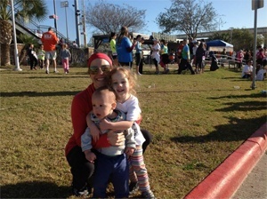 Dr. Dawn Grosser, Aaron & Morgan.Enjoying the beautiful day, getting their daily exercise at Rise & Shine 5K Run/ Walk.